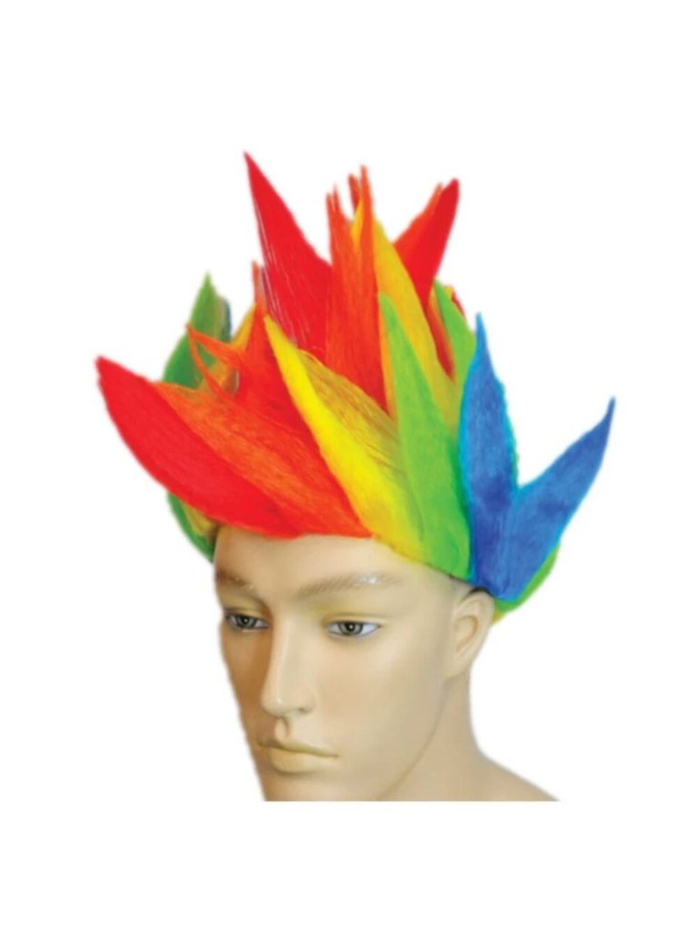 Rainbow Flame Mohawk Costume Wig - Vibrant Unisex Party Accessory For Festivals